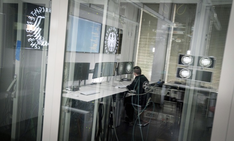 A computer scientist and hacker is interviewed in the server room of the German Federal Intelligence Service