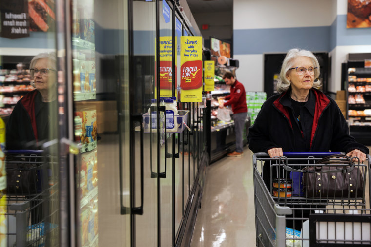 Pauline Doty shops for groceries at a Food Lion in Columbia, SC., on Jan. 27, 2023.