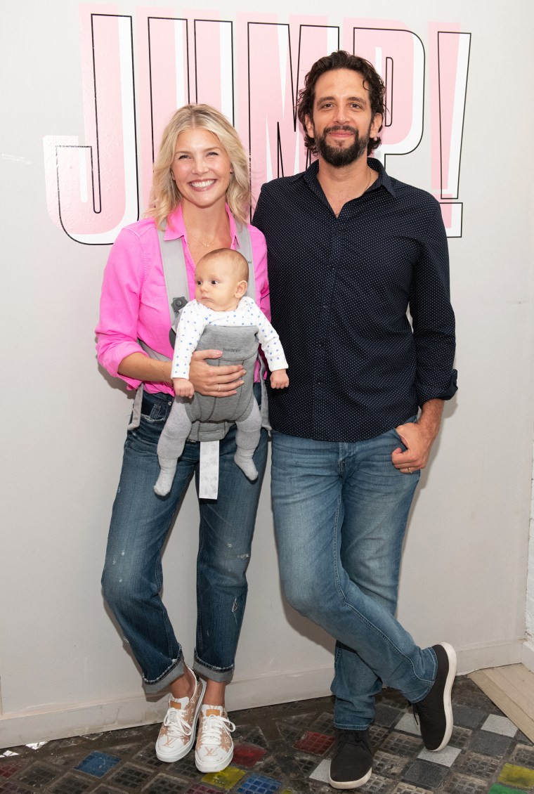 Amanda Kloots and Nick Cordero attend the Beyond Yoga x Amanda Kloots Collaboration Launch Event on August 27, 2019 in New York City. 