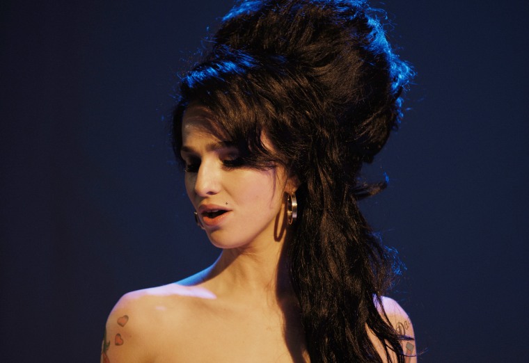 Marisa Abela plays Amy Winehouse in the upcoming biopic about the late British singer that hits theaters in May.