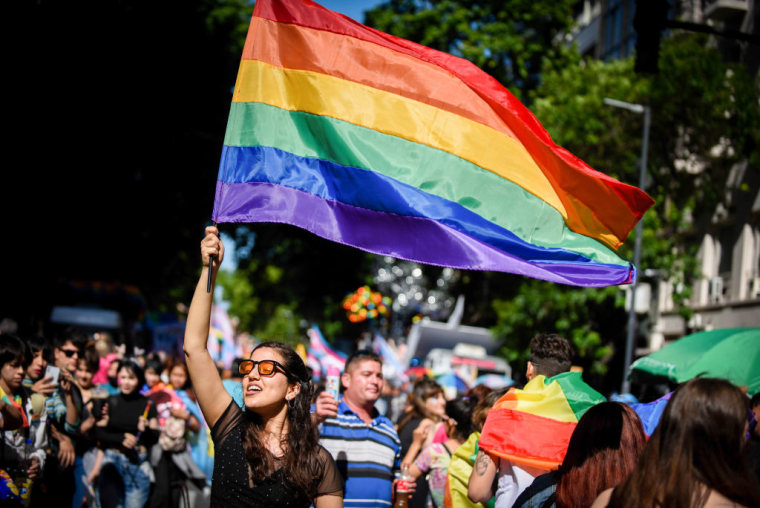Manifestación del colectivo LGBTQ en Buenos Aires, Argentina.