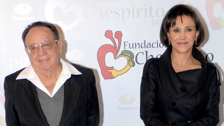 Florinda Meza y Roberto Gómez Bolaños en la Fundación Chespirito en 2008