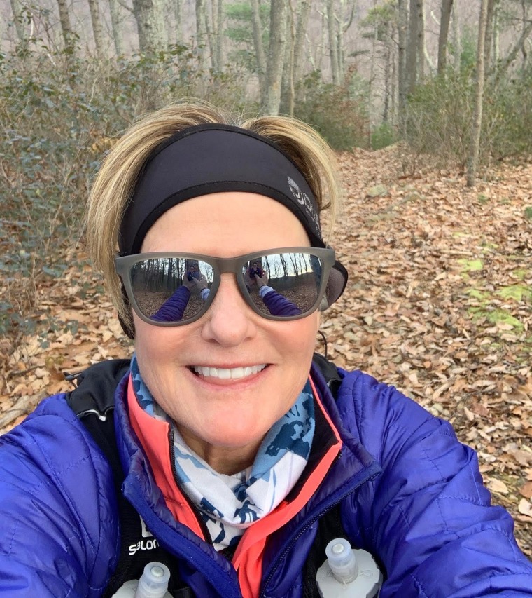 Close to home, Jill Jamieson enjoys running and training for her upcoming marathons. Here she is on the Shenandoah Trail.