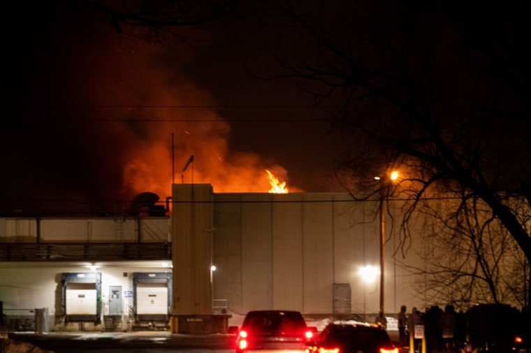 The fire at Associated Milk Producers Inc. in Portage, Wisconsin.