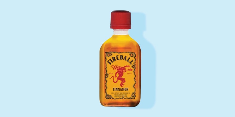 A mini bottle of Fireball Cinnamon which does not contain any whisky.