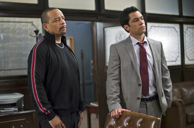 Ice-T and Danny Pino stand beside each other on an episode of Law and Order: Special Victims Unit.