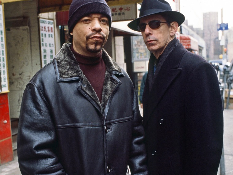 Ice-T and Richard Belzer stand beside each other as their characters in Law and Order: Special Victims Unit.