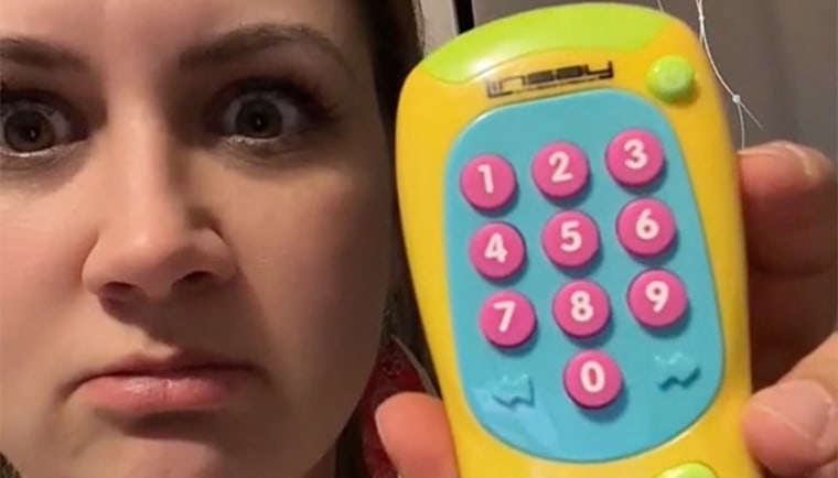 A horrified mom shared footage on TikTok of a baby toy spewing crude jokes.
