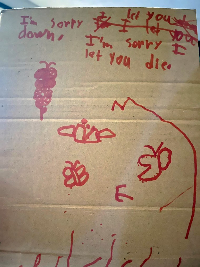 A picture Daniel drew for his cousin, Ellie. 