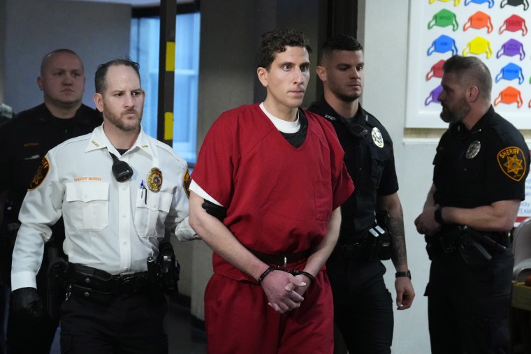 Bryan Kohberger, the suspect in the fatal stabbings of four University of Idaho students, leaves after an extradition hearing at the Monroe County Courthouse in Stroudsburg, Pennsylvania, on Jan. 3.