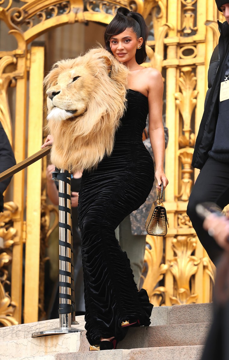 Kylie Jenner at the Schiaparelli Haute Couture Spring Summer 2023 show.