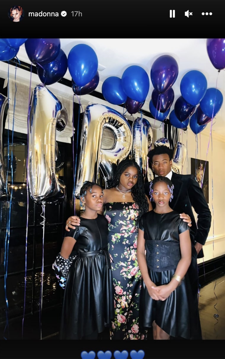 Mercy James and her siblings wear black outfits for her birthday.