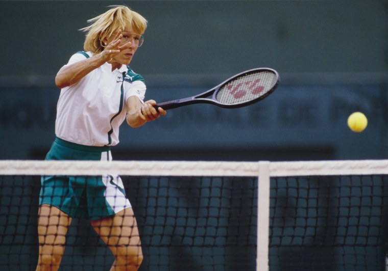 Martina Navratilova during the Women's Singles Final match at the French Open Tennis Championship on June 6, 1987 in Paris, France.