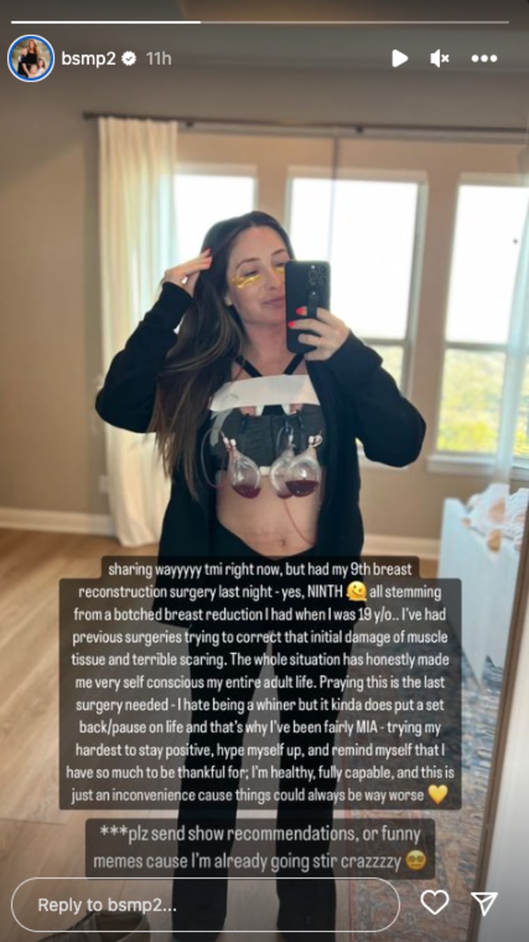 Bristol Palin in the process of breast reconstruction surgery