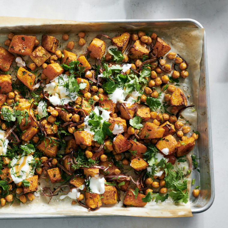 Roasted Squash and Chickpeas with Hot Honey
NYTCREDIT: David Malosh for The New York Times. Food Stylist: Simon Andrews.