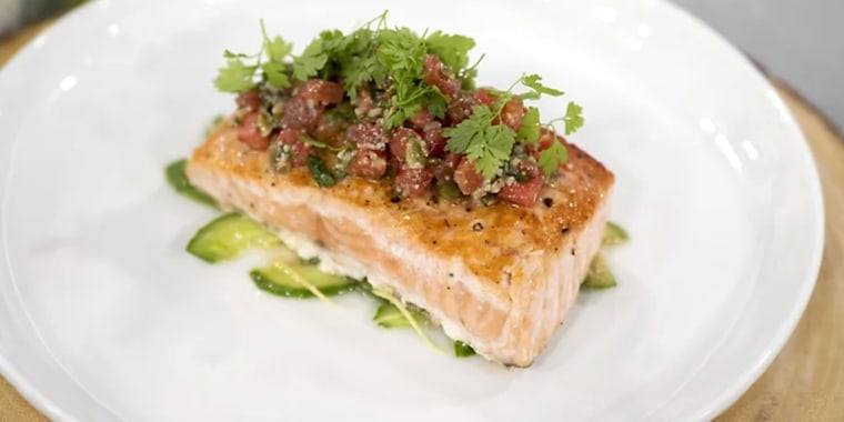 This Roasted Salmon is served at the U.S. Open. 
