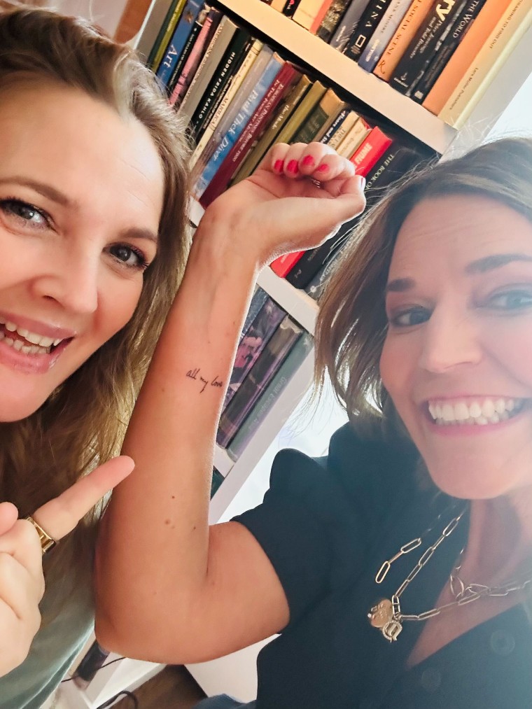 Drew Barrymore and Savannah Guthrie get new tattoos together  Daily Mail  Online