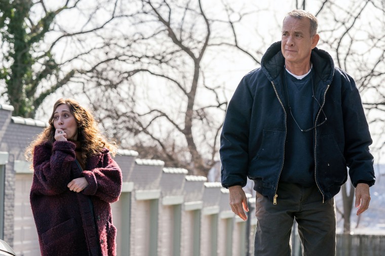 Tom Hanks and Mariana Treviño in "A Man Called Otto."