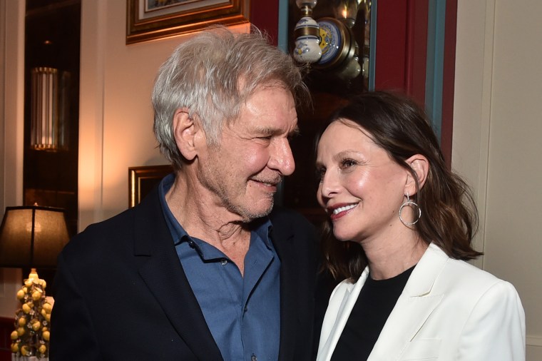 Harrison Ford and Calista Flockhart attend the "1923" LA Premiere Screening & After Party on December 02, 2022 in Los Angeles, California.