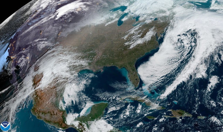 On Monday morning, nearly 20 million people were under wind alerts from California to Arkansas and nearly 10 million people under winter alerts for parts of the West Coast, the Rockies and the Upper Midwest.
