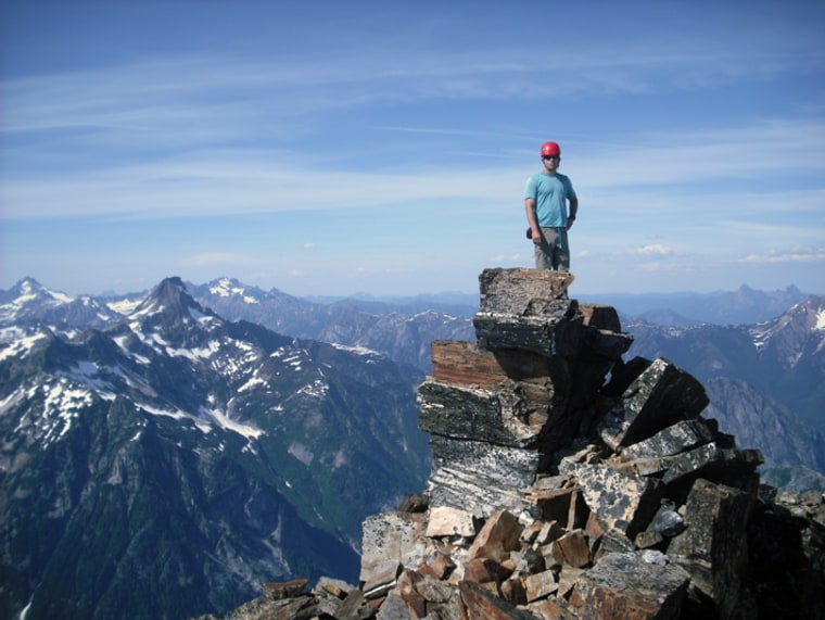 Steven Trent escalando en el Parque Nacional North Cascades dos días antes de su caída en 2009.