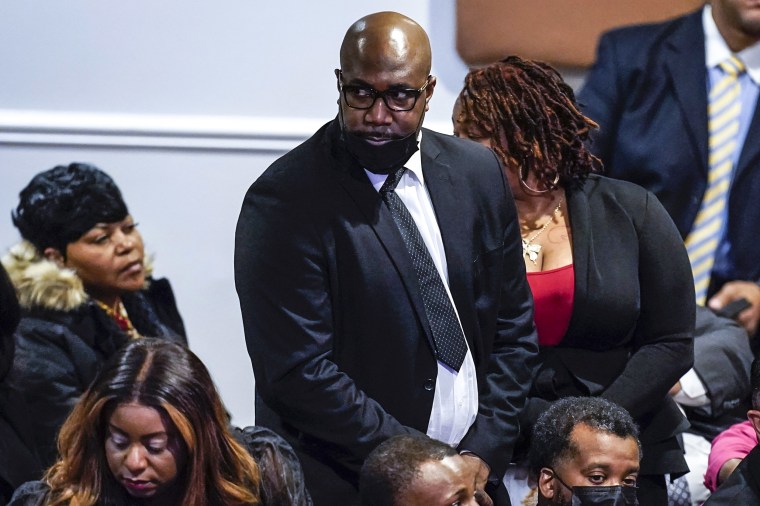 Image: Philonise Floyd, George Floyd's brother, is recognized during the funeral service for Tyre Nichols at Mississippi Boulevard Christian Church in Memphis, Tenn., on Feb. 1, 2023.