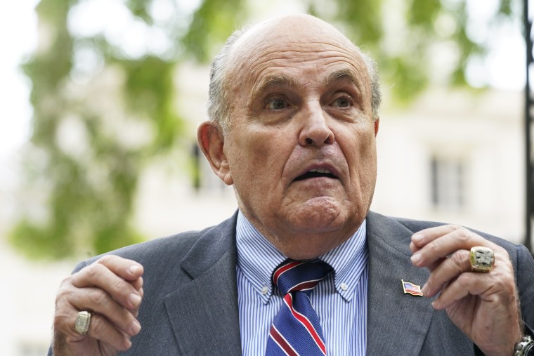 Former New York City mayor Rudy Giuliani speaks during a news conference in New York