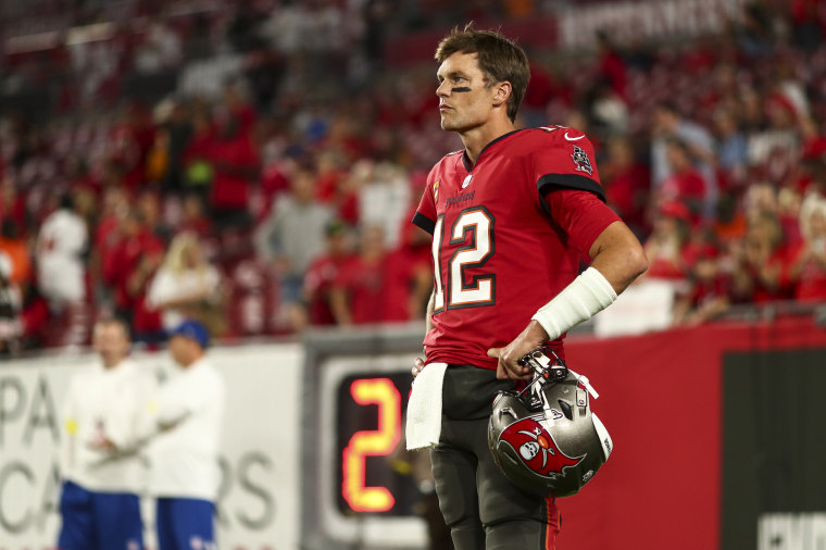 Tampa Bay Buccaneers quarterback Tom Brady prior to a game against the New Orleans Saints in Tampa