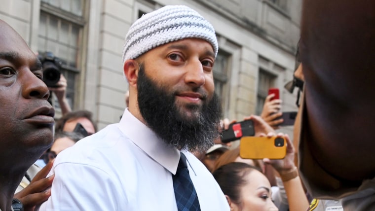 Adnan Syed leaves the courthouse after being released from prison in Baltimore