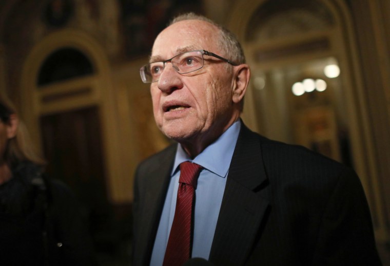 Attorney Alan Dershowitz speaks to the press in the Senate Reception Room at the Capitol in Washington, D.C.