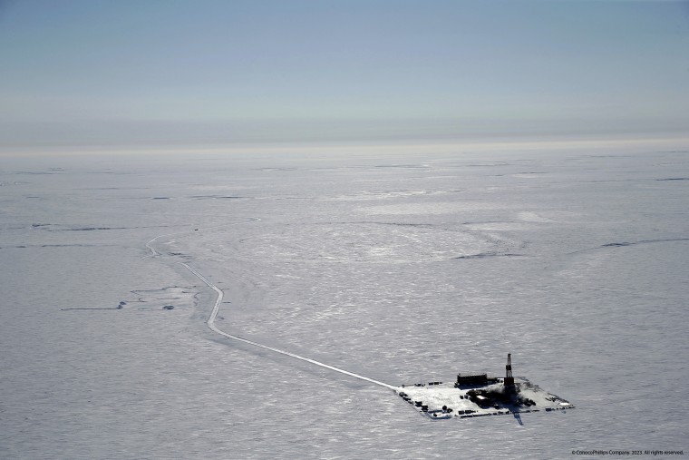An exploratory drilling camp at the proposed site of the Willow oil project on Alaska's North Slope in 2019.