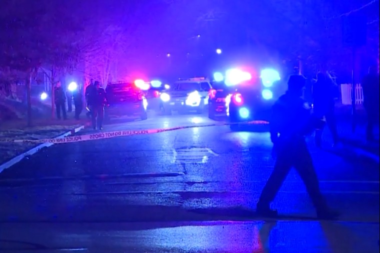 Police at the scene in Wyoming, Ohio where Joseph Frazur Jr. was shot.