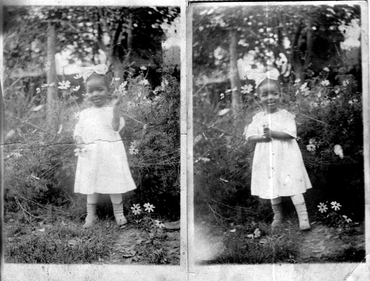 Edith Renfrow Smith at the age of two in Grinnell, Iowa.