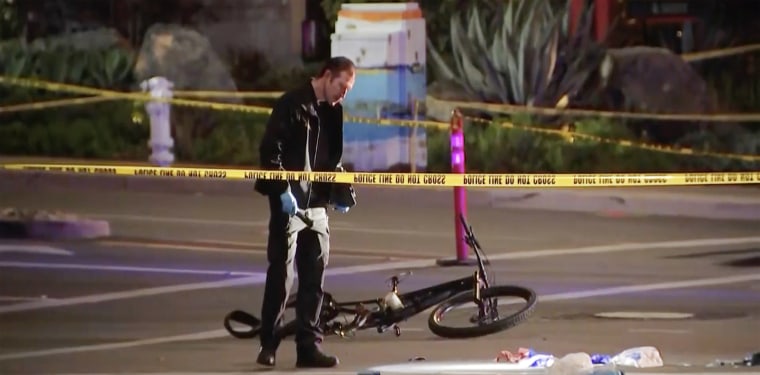 Investigators work the scene of a homicide in Dana Point, Calif.