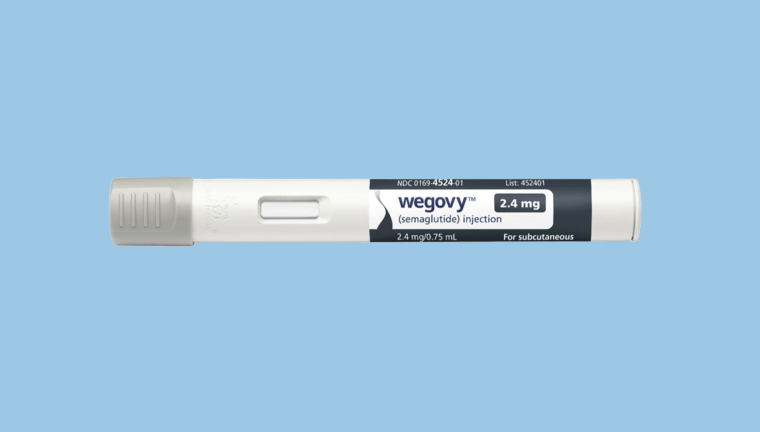 A Wegovy 2.4mg semaglutide injection pen.