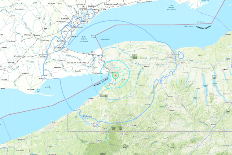 A magnitude-3.8 earthquake was felt Monday in Buffalo, N.Y.. 