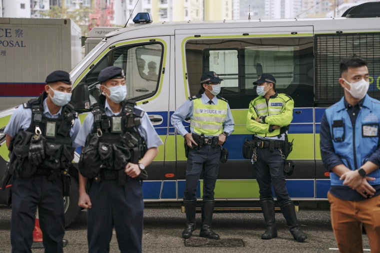 Some of Hong Kong's best-known pro-democracy activists went on trial Monday in the biggest prosecution yet under a law imposed by China's ruling Communist Party to crush dissent.