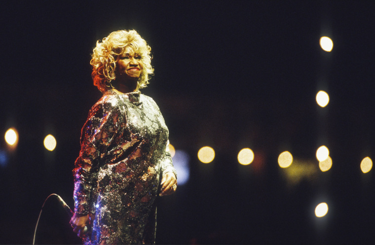 Celia Cruz performs in Antwerpen, Belgium, March 1999.