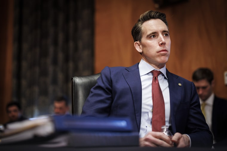 Sen. Josh Hawley, a R-Mo, during a Senate Homeland Security and Governmental Affairs Committee hearing on Nov. 17, 2022.