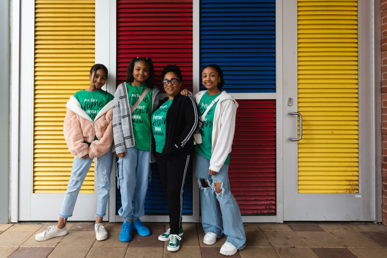 Home Grown Homeschoolers Inc. co-op owner, Tralandra Stewart, right-center, with her daughters, Kaiyah, Nataniyah, and Amariyah. 