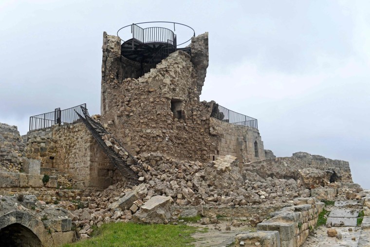 Aleppo's ancient Citadel is damaged on Feb. 6, 2023. 