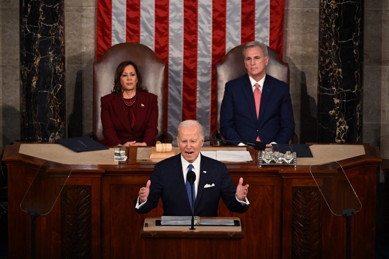 President Biden delivers the State of the Union address in the House Chamber of the Capitol in Washington on Tuesday. 