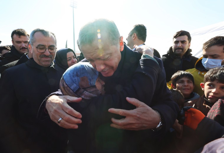 Image: Turkish President Recep Tayyip Erdogan visits Kahranmaras city following a major earthquake