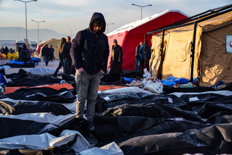 Body bags after the earthquake, Türkiye