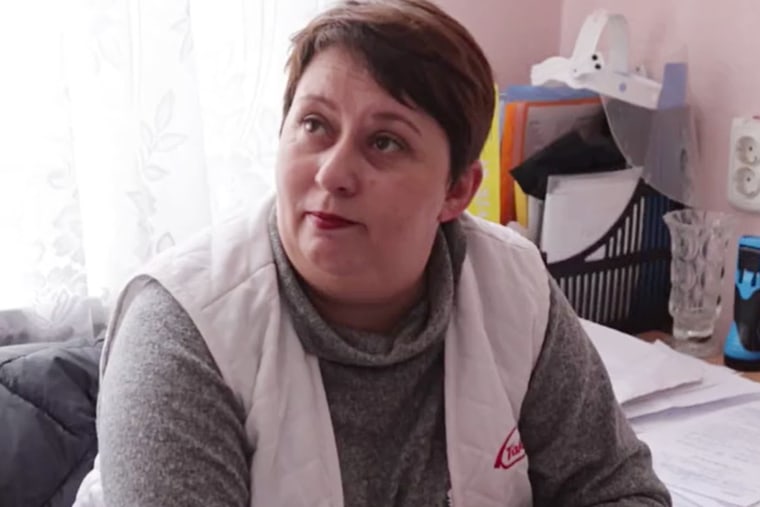 Dr. Olena Molchanova, a family doctor who is living in a makeshift shelter under her Bakhmut clinic.