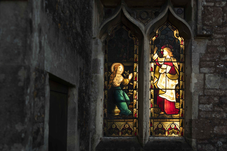 United Kingdom, England, Old Sodbury, Church of Saint John the Baptist, stained-glass window