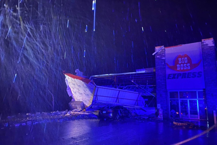 Damage to a truck stop in Tangipahoa Parish, La., on Feb. 8, 2023.