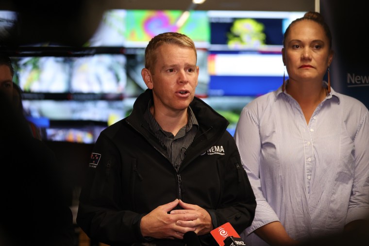Image: Prime Minister Hipkins Speaks To Media As Cyclone Gabrielle Approaches New Zealand