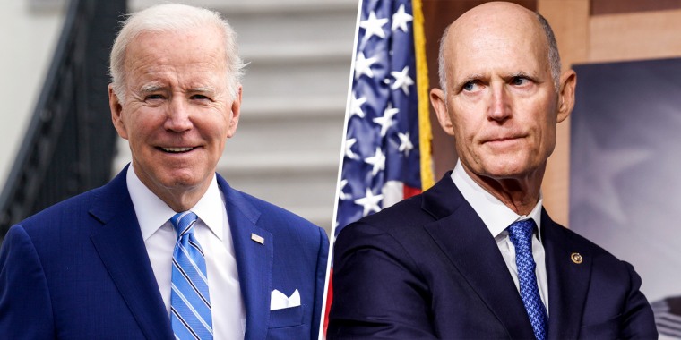 President Joe Biden. Florida Republican Sen. Rick Scott.