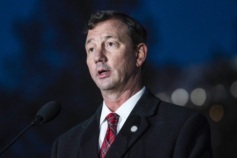 J. Brett Blanton, Architect of the Capitol, speaks during the U.S. Capitol Christmas Tree Lighting Ceremony on Nov. 29, 2022, on the West Front of the Capitol.